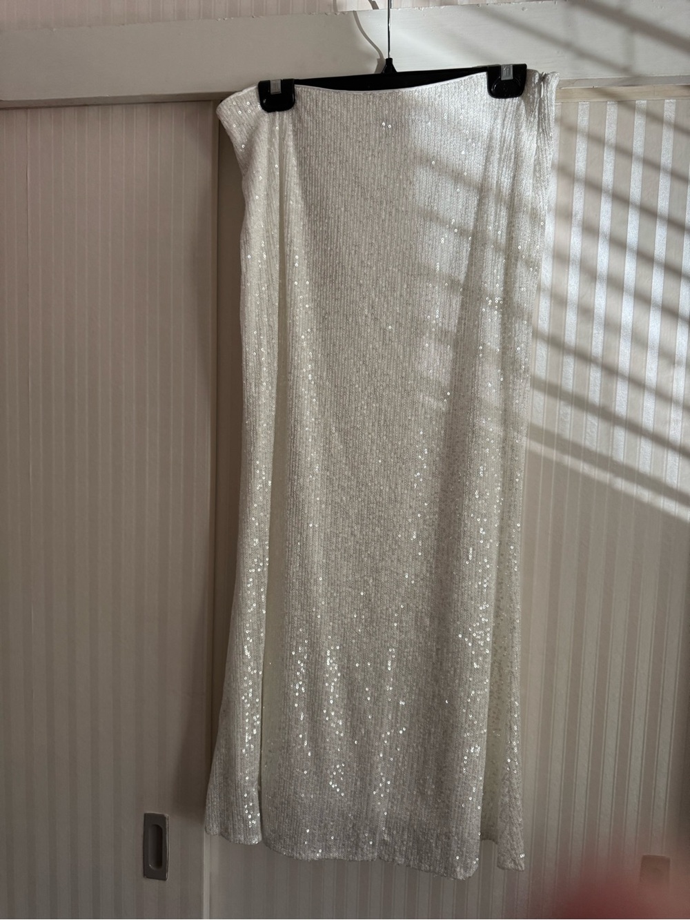 Endless Rose White Sequin Skirt Maxi